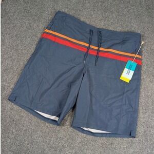 Fair Harbor Mens Ozone-10 Lined Board Shorts Red Comp Stripe Navy 3XL NWT